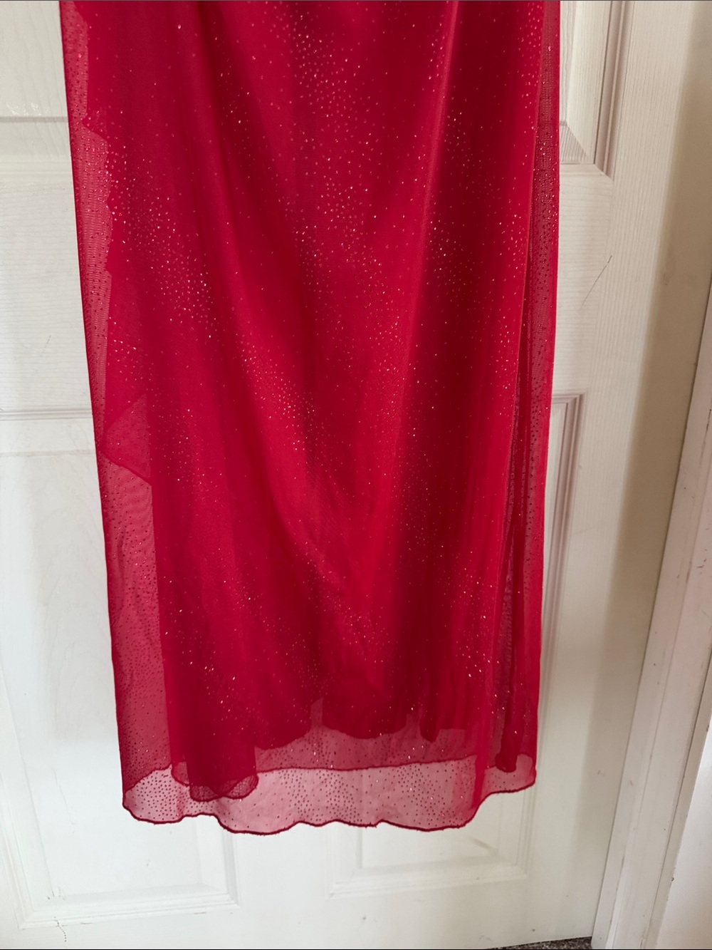 City Triangles VTG Y2K 90’s Shimmer Elegant Red Halter Evening Dress Size Small - Picture 7 of 10